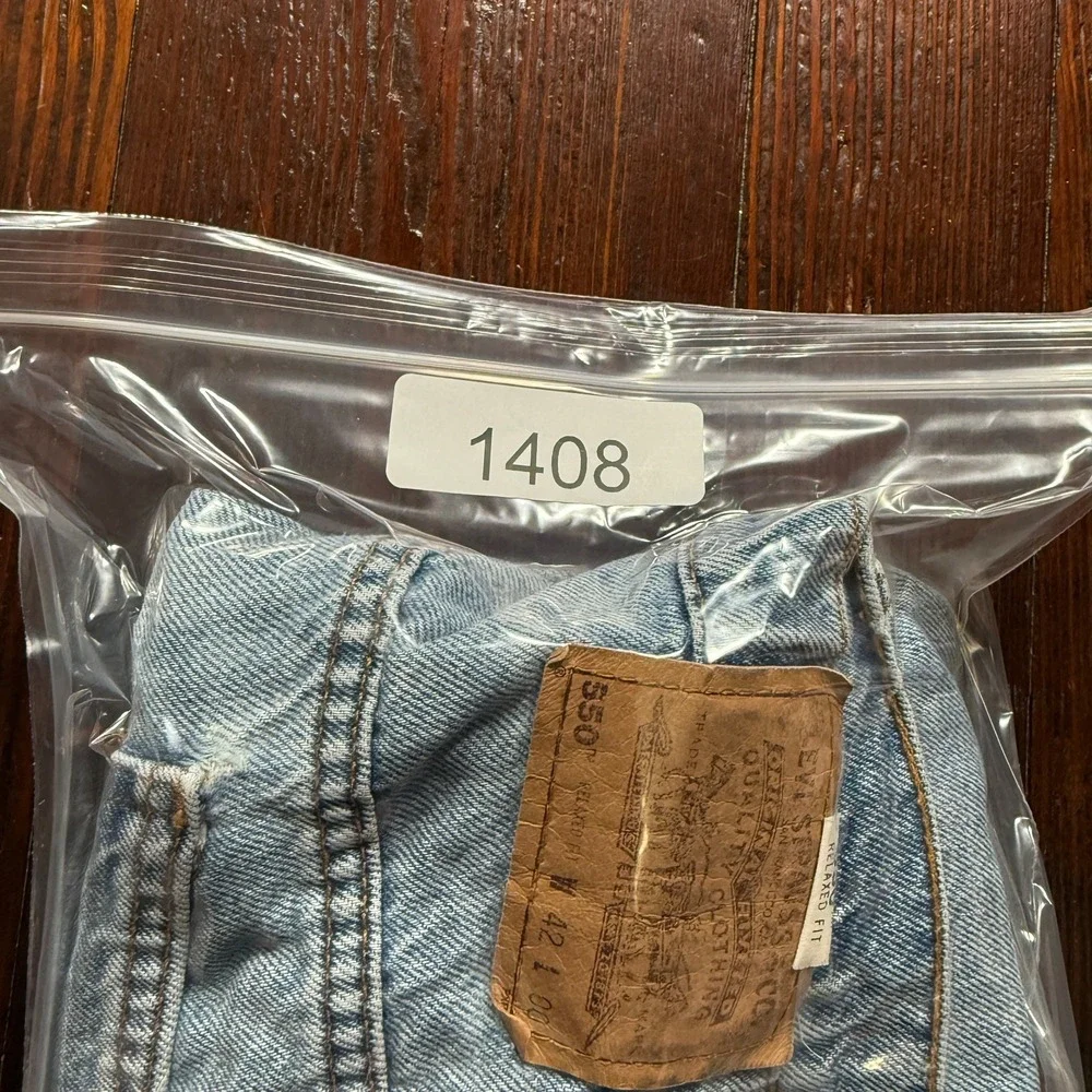 VTG‎ Levis 505 Shorts Mens 42 Blue ORANGE TAB Faded Medium Wash Jorts Denim
